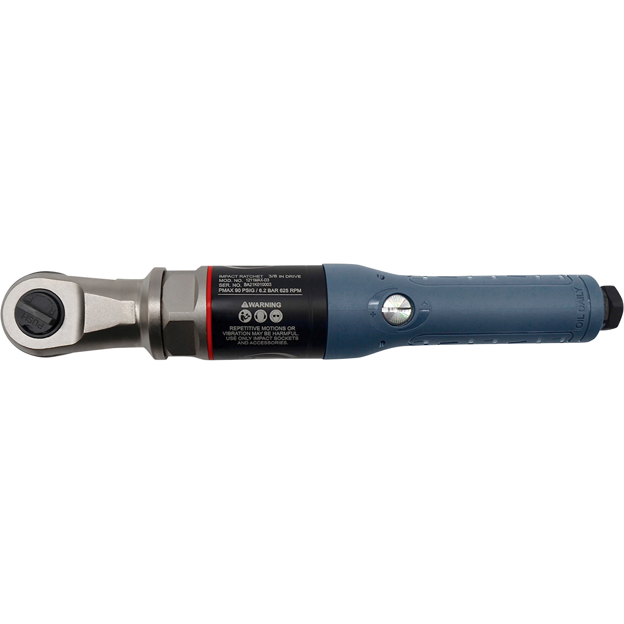 Ingersoll Rand 1211 MAX Series Air Ratchet Wrench, 3/8in., 80 Ft./Lbs. Torque, Model# 1211MAX-D3